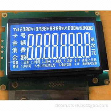 STN custom lcd module, for POS, blue background